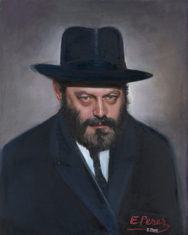 The Rebbe’s Gaze — oil portrait by Esther Perez