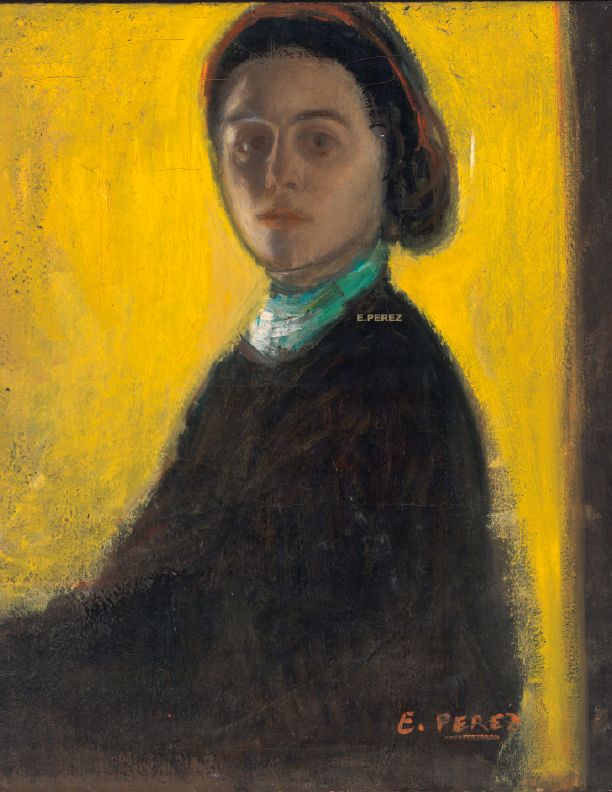 Self-portrait in oil by Esther Perez