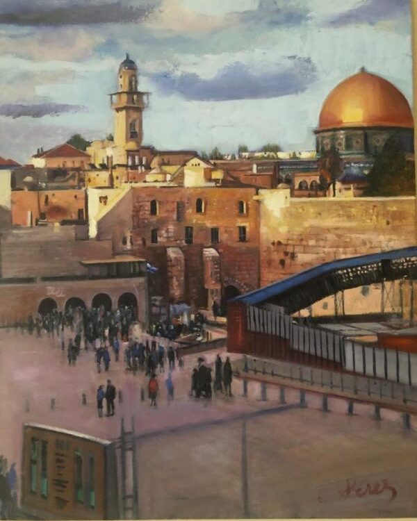 The Kotel — Old City — oil portrait by Esther Perez